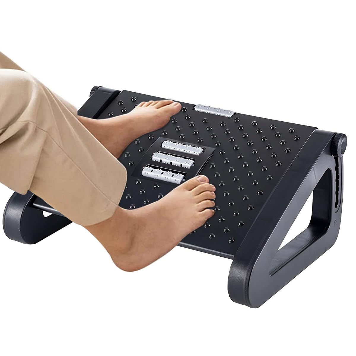 HASTHIP Adjustable Height Foot Rest, Foot Rest Under Desk with Massage Texture and Roller, Relieve Stiffness, Numbness, Promote Leg Circulation, Relieve Leg Pressure, Black HASTHIP Adjustable Height Foot Rest, Foot Rest Under Desk with Massage Texture and Roller, Relieve Stiffness, Numbness, Promote Leg Circulation, Relieve Leg Pressure, Black